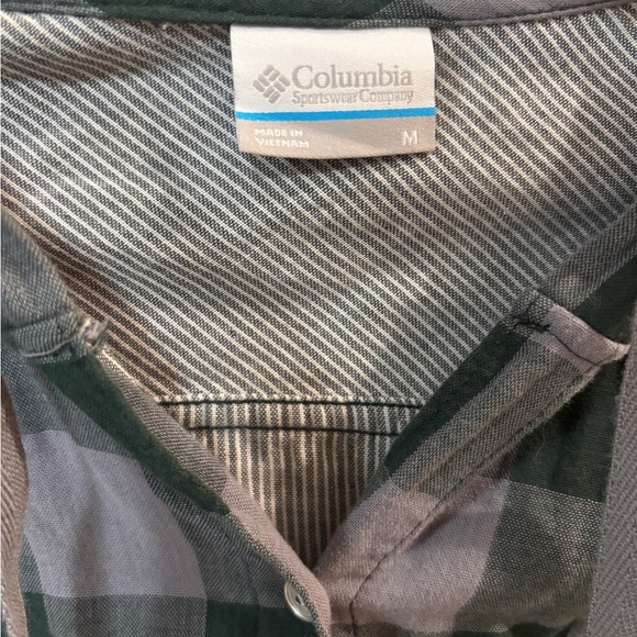 Columbia Green Michigan State Spartans Women’s M Hooded Long Sleeve Plaid Shirt - Picture 4 of 5